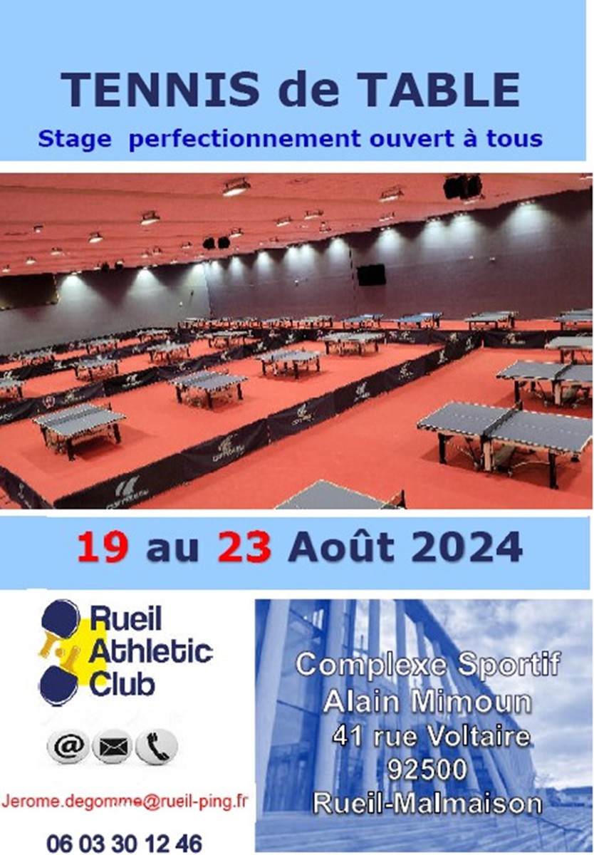 Stage de Ping du 19 au 23 Août